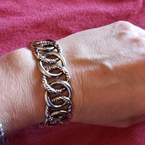 Sterling Silver QVC Artisan Hinged Cuff